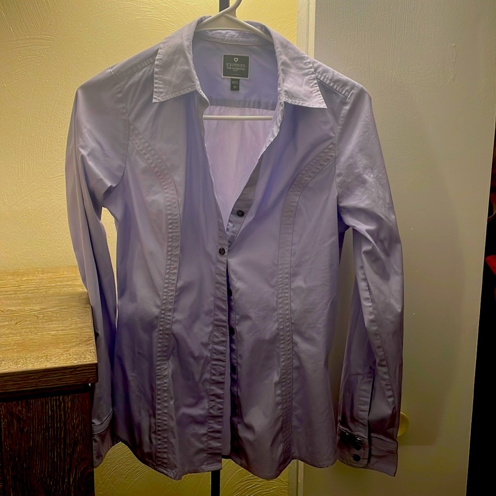 Express Lavender Tailored Button-Down Shirt - Women